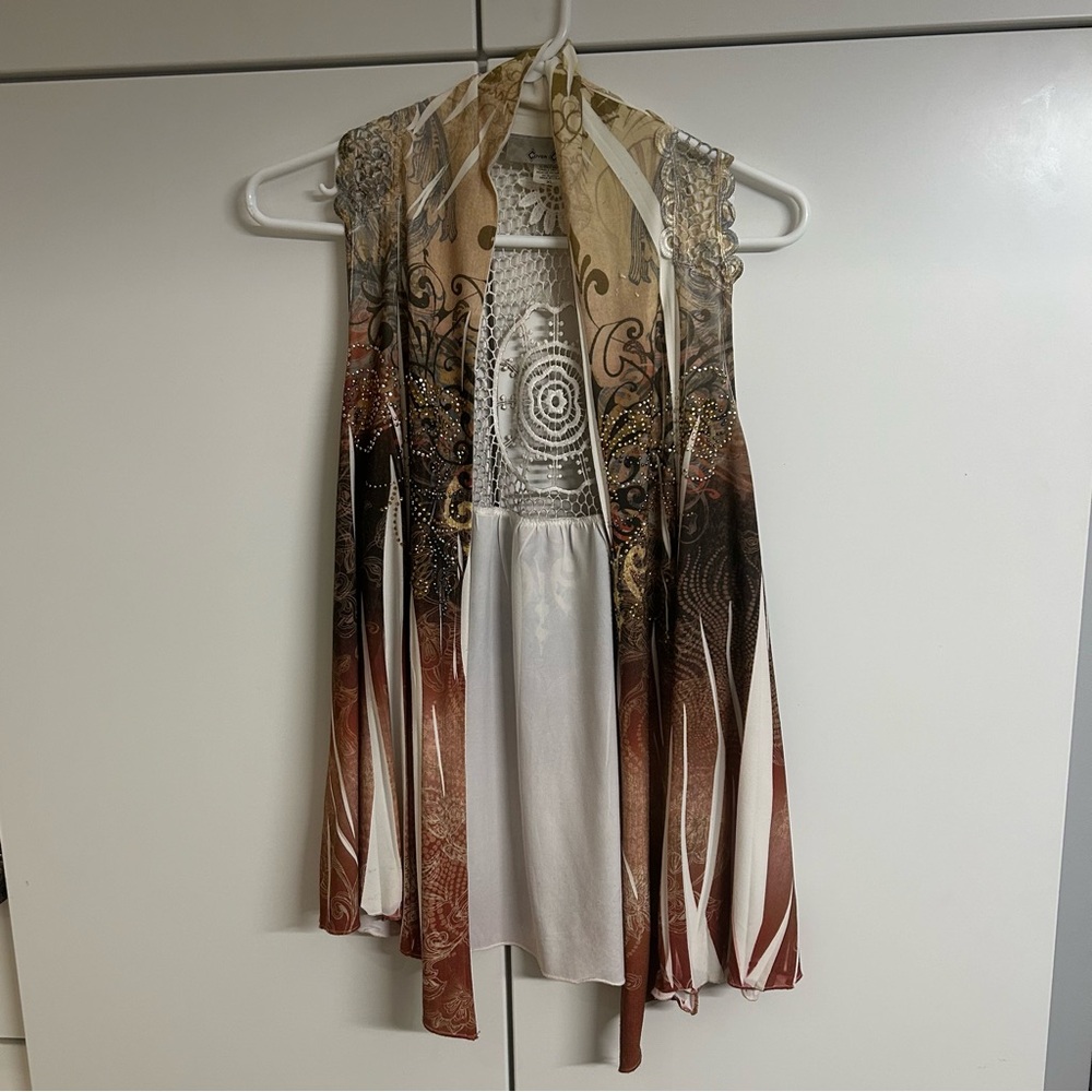 Cover Charge Bohemian Sleeveless Vest, Size XL